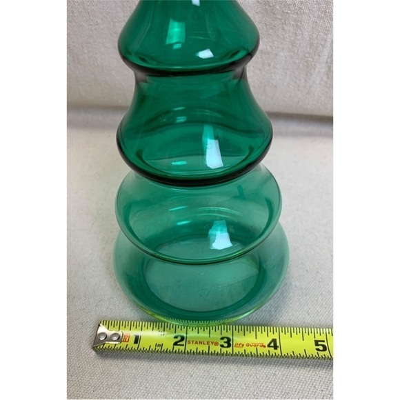 Green Glass Christmas tree Shaped Canister display - Picture 3 of 4